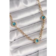 Clariss BKO8445 316L Çelik Gold Renk Zincir Nazar Boncuk Model Kadın Kolye