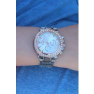 Clariss BS3470 Gümüş Renk Metal Kordon Rose Kasa Zirkon Taşlı Kadın Saat