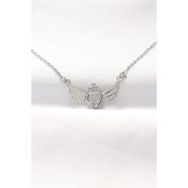 Clariss EBJ240521W24269 316L Çelik Silver Renk Zirkon Taşlı Kalpli Kanat Kolye
