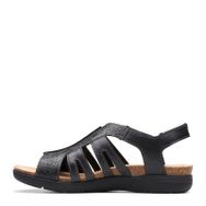 Clarks April Belle Düz Siyah Deri Kadın Sandalet