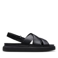 Clarks Kadın Aristella Sun sandalet, Siyah deri, 39 EU