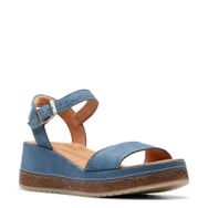Clarks Kassandra Zambak Mavi Nubuk Kadın Dolgu Sandalet