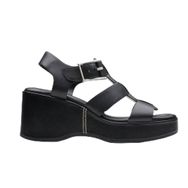 Clarks Manon Siyah Deri Koyu Dolgu Kadın Sandalet