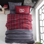 Clasy Campus V1 Genç Ranforce Bordo Tek Kişilik Nevresim Takımı