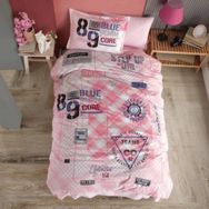 Clasy Denim V1 Pembe Genç Ranforce Tek Kişilik Nevresim Takımı