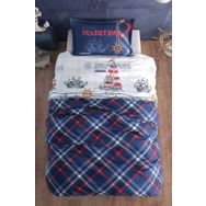 Clasy Maritime V1 Ranforce %100 Pamuk Tek Kişilik Lacivert Nevresim Takımı