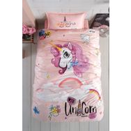 Clasy Ranforce 160x220 cm Pink Dreams Pudra Tek Kişilik Nevresim Takımı