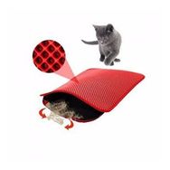 CleanStep Kırmızı 60 x 45 cm Elekli Kedi Tuvalet Önü Paspası