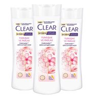 Clear Besleyici Yumuşak Ve Parlak Saçlar İçin 3x350 ml Kepeğe Karşı Etkili Şampuan