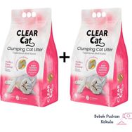 Clear Cat 2x10 lt Bebek Pudrası Kokulu Kedi Kumu