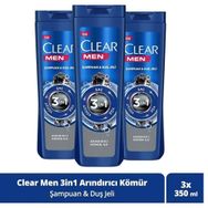 Clear Men Kepeğe Karşı Etkili Saç Dökülmesine Karşı 3x350 ml Şampuan