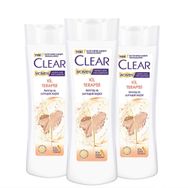 Clear Women 3x350 ml Kil Terapisi Arınmış ve Yumuşak Saçlar Kepeğe Karşı Etkili Şampuan