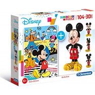 Clementoni 20157 Yapboz ve 3D Model Disney Mickey 104 Parça Çocuk Puzzle