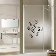 CLK 001 Auto Çoklu El İzi Silüetli Dekoratif 60 cm x 40 cm Standart Siyah Banyo Duşakabin Sticker