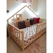 CND Home Unisex Montessori Evli 70x130 cm Doğal Ahşap Bebek ve Çocuk Karyolası
