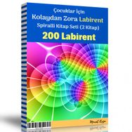 Çocuklar İçin Kolaydan Zora Spiralli Labirent Kitap Seti 2 Kitap Enine Boyuna Eğitim