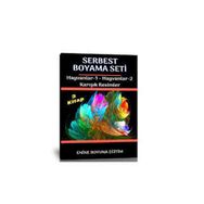 Çocuklar İçin Serbest Boyama Kitap Seti 3 Kitap Enine Boyuna Eğitim