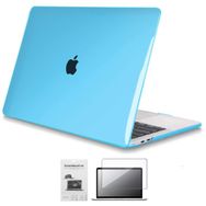 Codegen Apple 13 Macbook Pro A2338 M1 Kristal Mavi Kılıf Koruyucu + Ekran Filmi