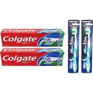Colgate 2x100 ml Üçlü Etki Diş Macunu + Difaş 2 Adet Turkuaz Oral Care Diş Fırçası