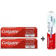 Colgate Visible White Maksimum Beyazlık 75 ml Diş Macunu 2 Adet + 1 Adet Diş Fırçası Slim Soft