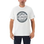 Columbia Csc Button Badge Beyaz Kısa Kollu Erkek T-shirt