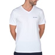 Columbia CSC M Basic SM Logo V Neck Beyaz Kısa Kollu Erkek T-shirt