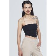 Comm-Ci Pixie Straplez Model Organik Pamuk Örme Siyah Kadın Body