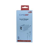 Compaxe CTA-521DMU 5 V 2.1 A 10 W 2 USB 1 mt 3.0 Mikro Şarj Kablosu