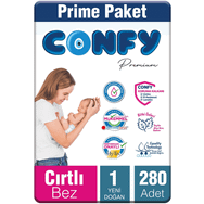 Confy Premium No:1 Yenidoğan 280 Adet Bebek Bezi