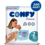 Confy Premium No:2 Mini 200 Adet Bebek Bezi