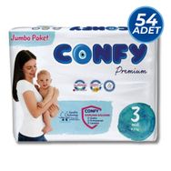 Confy Premium No:3 Midi 54 Adet Bebek Bezi