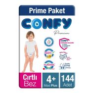Confy Premium No:4+ Maxi Plus 144 Adet Bebek Bezi