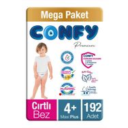 Confy Premium No:4+ Maxi Plus 192 Adet Bebek Bezi