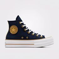 Converse Chuck Taylor All Star Lift Platform Herringbone Stripe A08860C Mavi Kadın Günlük Ayakkabı