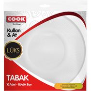 Cook Lüks Büyük Boy 10 Adet Plastik Tabak
