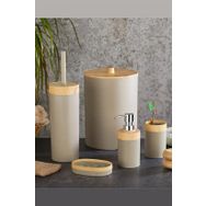 Cooker CKR3194 Mailine 5'li Soft Ahşap Görünümlü Akrilik Yuvarlak Banyo Seti