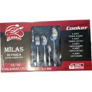 Cooker CRK2854 6520 30 Parça Milas Çatal Kaşık Seti
