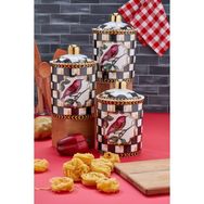 Cooker Flower 3'lü Porselen 2.3 Litre Baharat ve Bakliyat Kavanozu - Pembe - 1,8 lt - 3 Adet