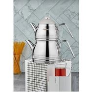 Cooker Lisa Gümüş 18/10 Paslanmaz 4 Parça Aile Boy Çaydanlık