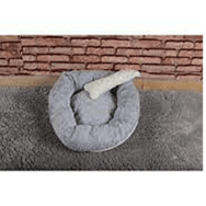Cookie Pet 60 x 60 cm Gri Sherpa Polar Yıkanabilir Yuvarlak Köpek Kedi Yatağı