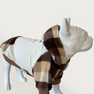 Cool Suit XS Ekose Peluş Krem Köpek Sweatshirt