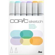 Copic Sketch 6'lı Pale Pastels Marker Set
