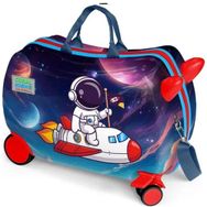 Coral High 16364 Kids Kırmızı Lacivert Astronot Desenli Otur Çek Çocuk Valizi