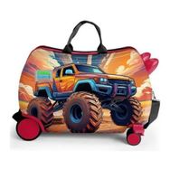 Coral High 16365 Kids Turuncu High Wheels Truck Desenli Otur-Çek Çocuk Valizi
