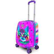 Coral High 16717 Kids Mor Pembe Kedi Desenli Çocuk Valizi