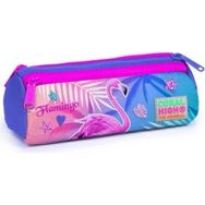Coral High 22005 Üç Bölmeli Flamingo Desenli Kalem Kutusu