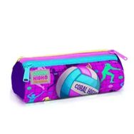 Coral High 22061 Kids Pembe Mor Voleybol Desenli Üç Bölmeli Kalem Çantası