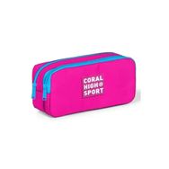 Coral High 22279 KK01 Sport Neon Pembe Iki Bölmeli Kalem Çantası