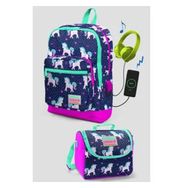 Coral High 23270 Kids Lacivert Unicorn Usb Şarjlı Kulaklık Çıkışlı Okul Sırt Çantası