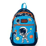 Coral High 23486 Lacivert Mavi Astronot Desenli Üç Bölmeli İlkokul Sırt Çantası
